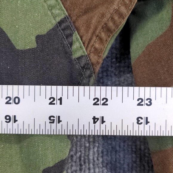 US Military Woodland Camo Shirt Green Brown Size L Button Up - Picture 6 of 10